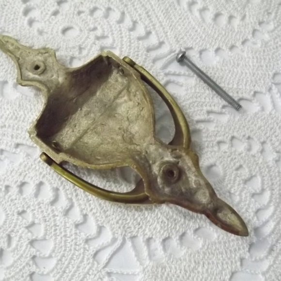 Vintage Shabby Chic Brass Door Knocker - Picture 3 of 3